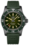 Breitling Superocean Automatic 46 Green Dial Green Rubber Strap Watch for Men - M173681A1L1S1
