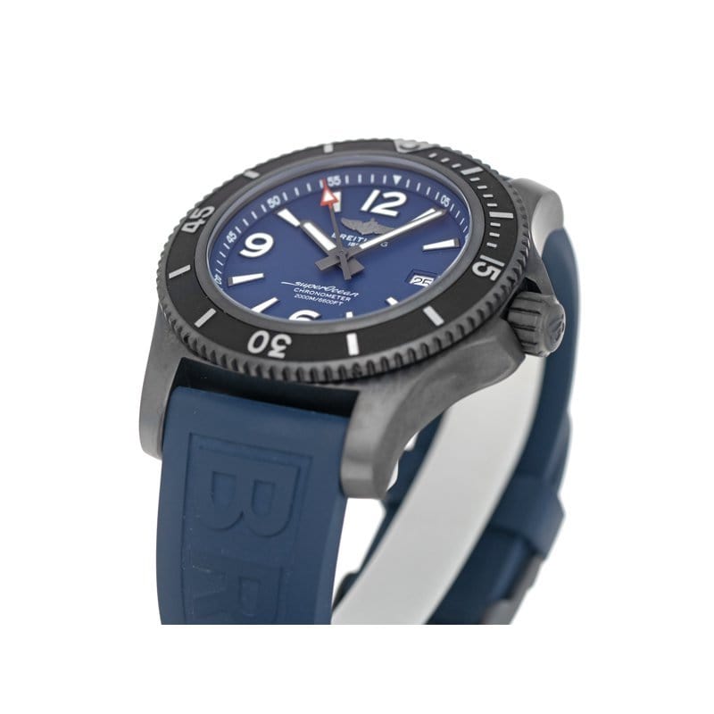 Breitling Superocean Automatic 46mm Blue Dial Blue Rubber Strap Watch for Men - M17368D71C1S1