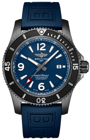 Breitling Superocean Automatic 46mm Blue Dial Blue Rubber Strap Watch for Men - M17368D71C1S1