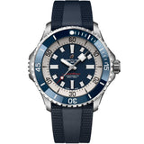 Breitling Superocean Automatic 46 Blue Dial Blue Rubber Strap Watch for Men - A17378E71C1S1