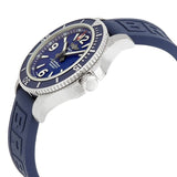 Breitling Superocean 44mm Automatic Blue Dial Blue Rubber Strap Watch for Men - A17367D81C1S2