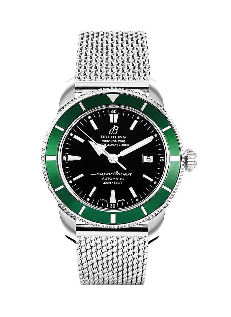 Breitling Superocean Heritage 42mm Chronograph Green Bezel Mens Watch - A1732136