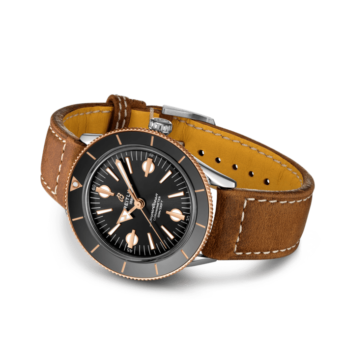 Breitling Superocean Heritage '57 Black Dial Brown Leather Strap Watch for Men - U10370121B1X1