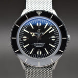 Breitling Superocean Heritage '57 Black Dial Silver Mesh Bracelet Watch for Men - A10370121B1A1