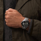 Breitling Superocean Heritage '57 Black Dial Silver Mesh Bracelet Watch for Men - A10370121B1A1