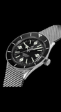 Breitling Superocean Heritage '57 Black Dial Silver Mesh Bracelet Watch for Men - A10370121B1A1