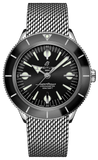 Breitling Superocean Heritage '57 Black Dial Silver Mesh Bracelet Watch for Men - A10370121B1A1