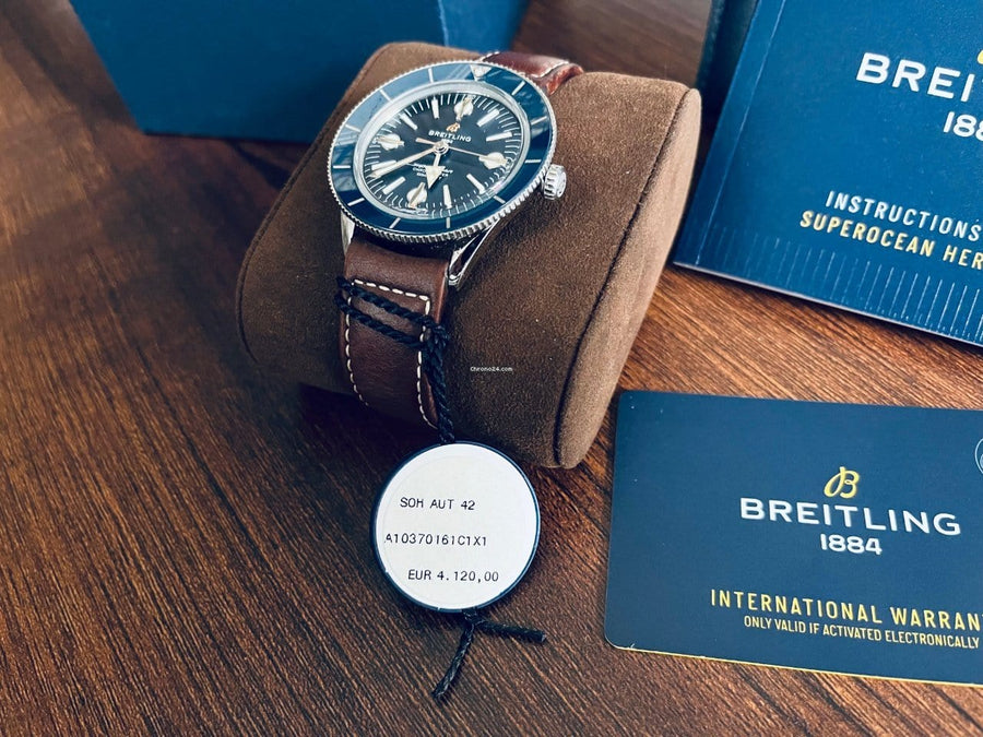 Breitling Superocean Heritage '57 Blue Dial Brown Leather Strap Watch for Men - A10370161C1X1