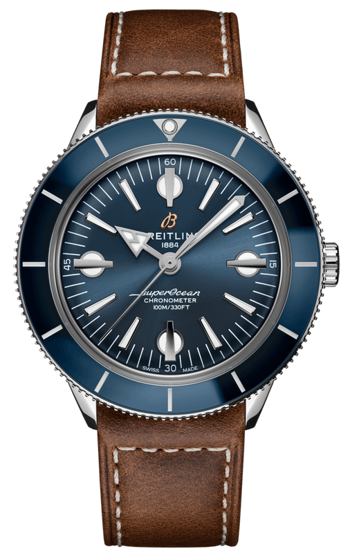 Breitling Superocean Heritage '57 Blue Dial Brown Leather Strap Watch for Men - A10370161C1X1