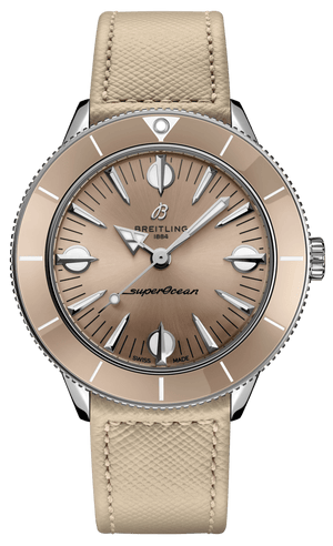 Breitling Superocean Heritage '57 Brown Dial Beige Leather Strap Watch for Women - A10340A41A1X1