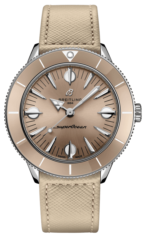 Breitling Superocean Heritage '57 Brown Dial Beige Leather Strap Watch for Women - A10340A41A1X1