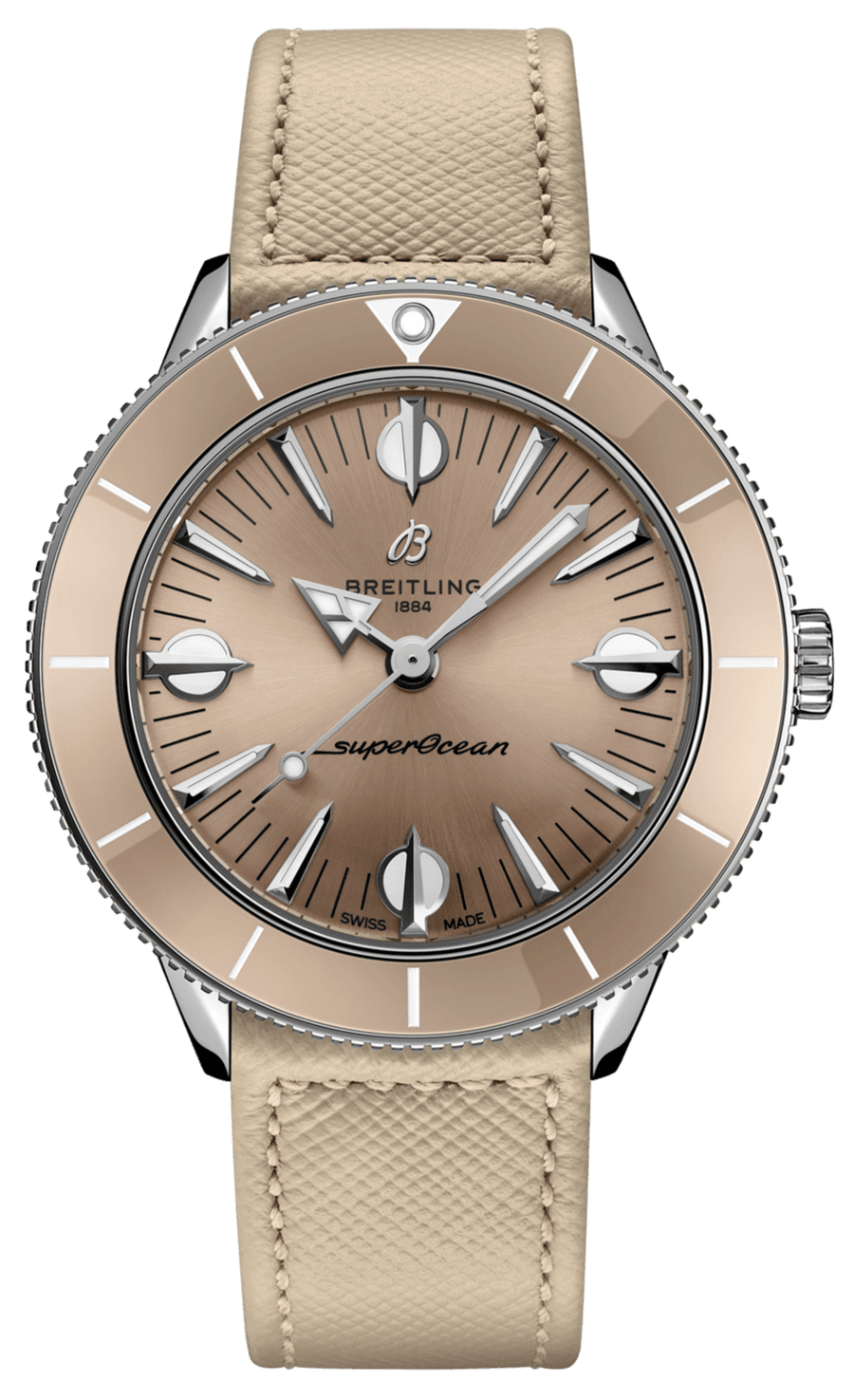 Breitling Superocean Heritage '57 Brown Dial Beige Leather Strap Watch for Women - A10340A41A1X1