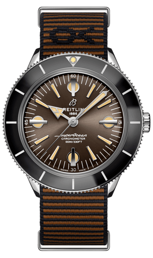 Breitling Superocean Heritage '57 Outerknown Brown Dial Brown NATO Strap Watch for Men - A103703A1Q1W1
