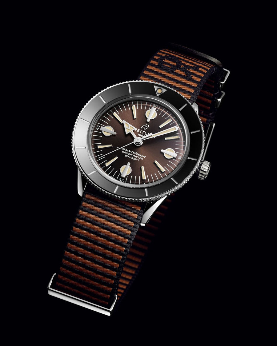 Breitling Superocean Heritage '57 Outerknown Limited Edition Brown Dial Brown NATO Strap Watch for Men - U103701A1Q1W1