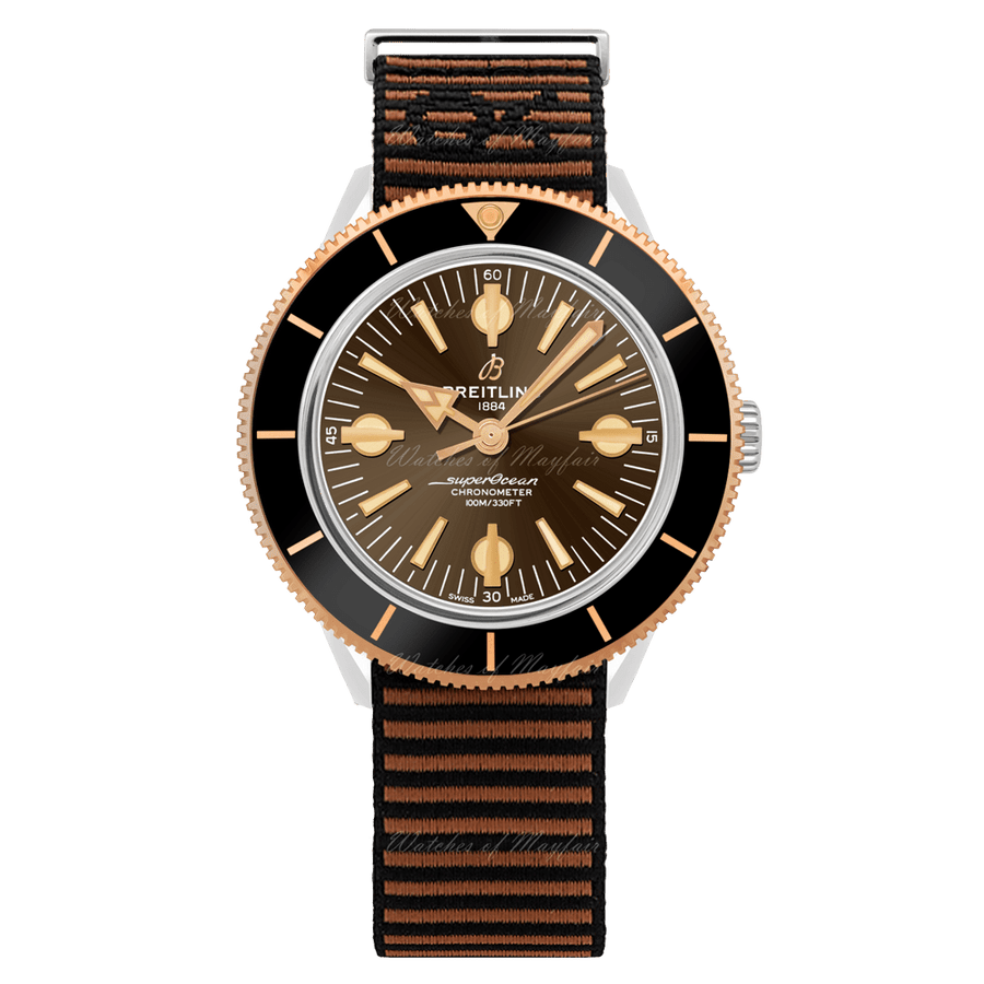 Breitling Superocean Heritage '57 Outerknown Limited Edition Brown Dial Brown NATO Strap Watch for Men - U103701A1Q1W1