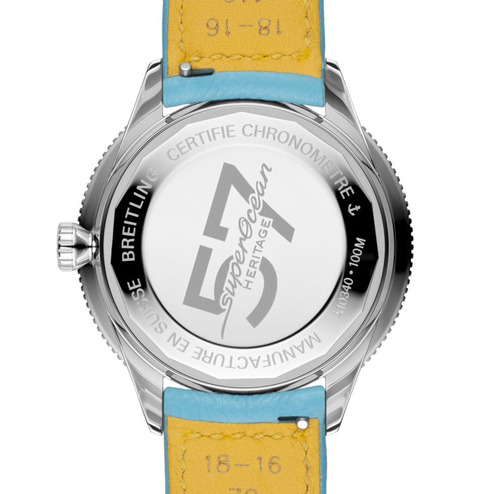 Breitling Superocean Heritage '57 Pastel Paradise Blue Dial Blue Leather Strap Watch for Women - A10340161C1X1