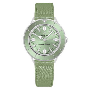 Breitling Superocean Heritage '57 Pastel Paradise Green Dial Green Leather Strap Watch for Women - A10340361L1X1
