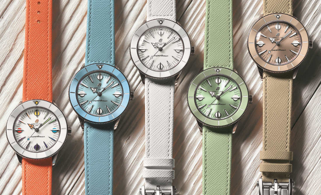 Breitling Superocean Heritage '57 Pastel Paradise White Dial Orange Leather Watch for Women - A10340A11A1X1