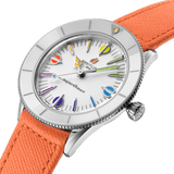 Breitling Superocean Heritage '57 Pastel Paradise White Dial Orange Leather Watch for Women - A10340A11A1X1
