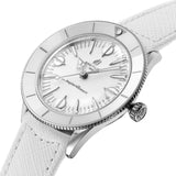 Breitling Superocean Heritage '57 Pastel Paradise White Dial White Leather Strap Watch for Women - A10340A71A1X1