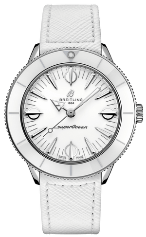 Breitling Superocean Heritage '57 Pastel Paradise White Dial White Leather Strap Watch for Women - A10340A71A1X1