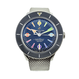 Breitling Superocean Heritage '57 Special Edition II Blue Dial Silver Mesh Bracelet Watch for Men - A103702A1C1A1