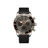 Breitling Superocean Heritage B01 Chronograph 44 Black Dial Black Mesh Bracelet Watch for Men - UB01621A1M1S1