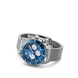Breitling Superocean Heritage B01 Chronograph 44 Blue Dial Silver Mesh Bracelet Watch for Men - AB0162161C1A1