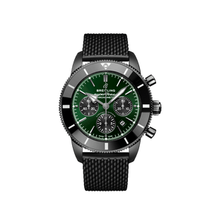 Breitling Superocean Heritage B01 Chronograph 44 Green Dial Black Mesh Bracelet Watch for Men - MB01621A1L1S1