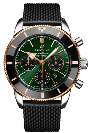 Breitling Superocean Heritage B01 Chronograph 44 Limited Edition Green Dial Black Mesh Bracelet Watch for Women - UB01622A1L1S1