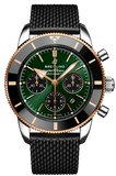 Breitling Superocean Heritage B01 Chronograph 44 Limited Edition Green Dial Black Mesh Bracelet Watch for Women - UB01622A1L1S1