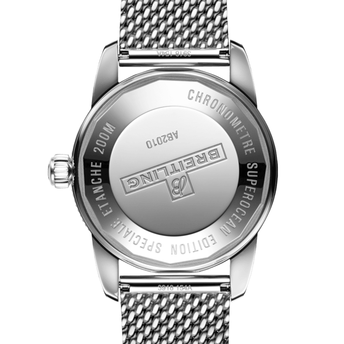 Breitling Superocean Heritage B20 Automatic 42 Black Dial Silver Mesh Bracelet Watch for Men - AB2010121B1A1