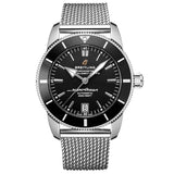 Breitling Superocean Heritage B20 Automatic 42 Black Dial Silver Mesh Bracelet Watch for Men - AB2010121B1A1