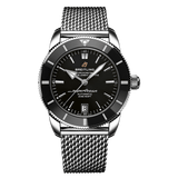 Breitling Superocean Heritage B20 Automatic 42 Black Dial Silver Mesh Bracelet Watch for Men - AB2010121B1A1