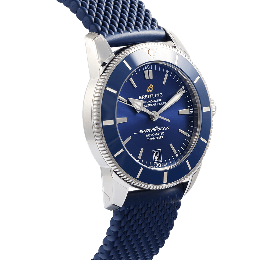 Breitling Superocean Heritage B20 Automatic 42 Blue Dial Blue Mesh Bracelet Watch for Men - AB2010161C1S1