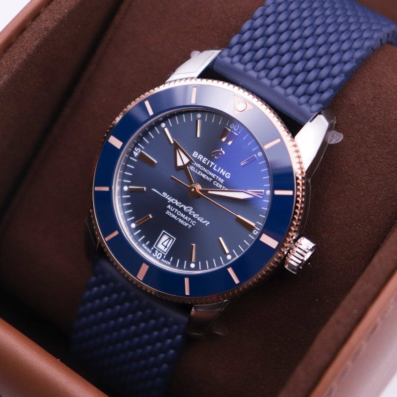 Breitling Superocean Heritage B20 Automatic 42 Blue Dial Blue Mesh Bracelet Watch for Men - UB2010161C1S1