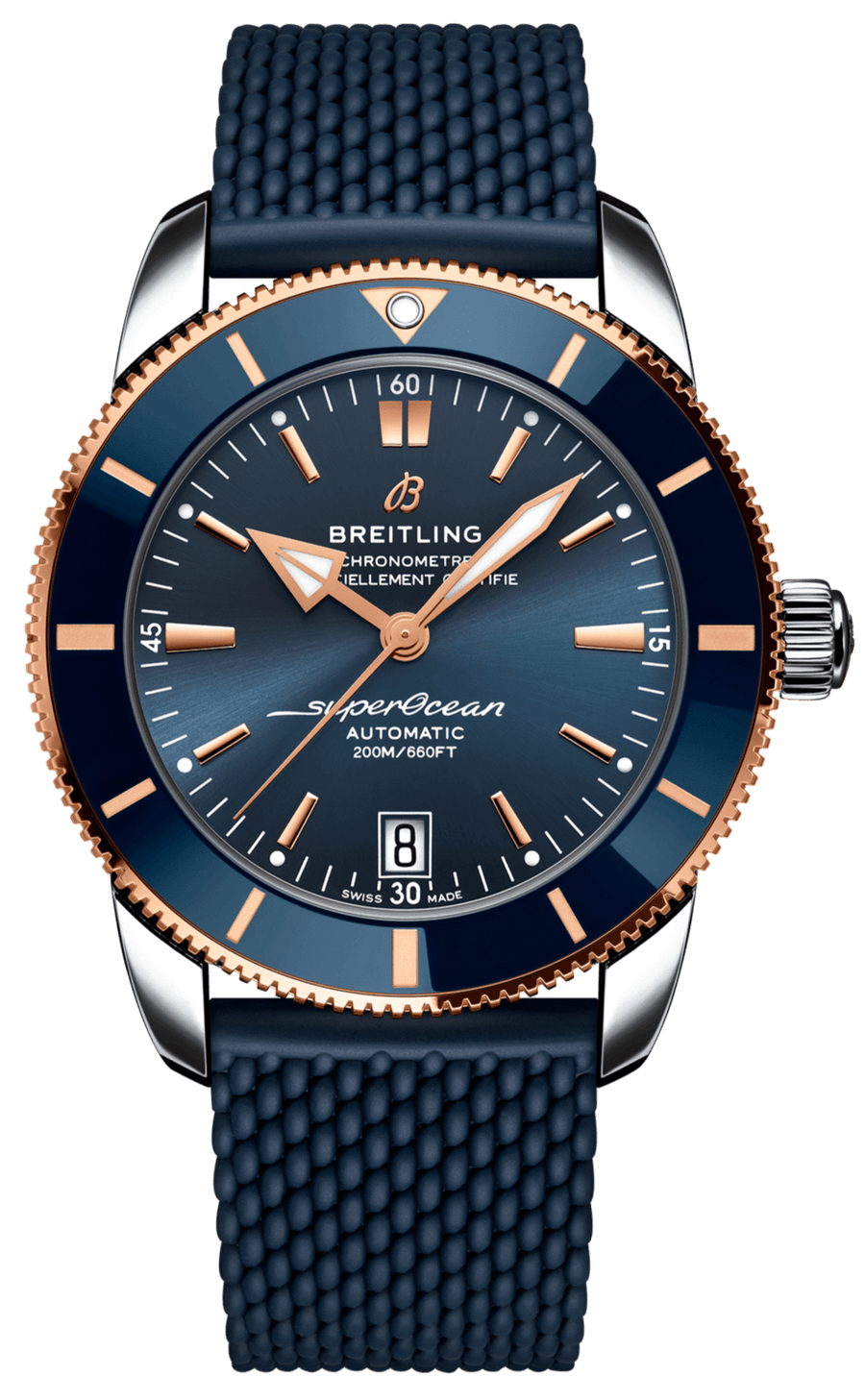 Breitling Superocean Heritage B20 Automatic 42 Blue Dial Blue Mesh Bracelet Watch for Men - UB2010161C1S1