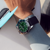 Breitling Superocean Heritage B20 Automatic 42 Green Dial Black Mesh Bracelet Watch for Women - AB2010121L1S1