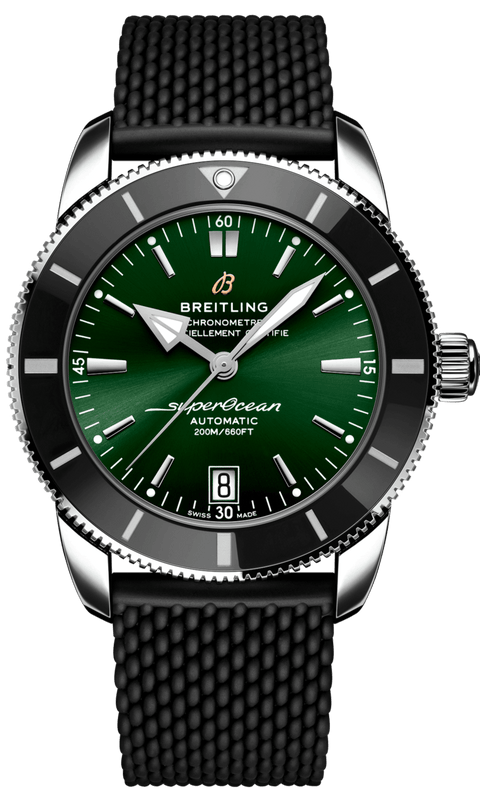 Breitling Superocean Heritage B20 Automatic 42 Green Dial Black Mesh Bracelet Watch for Women - AB2010121L1S1