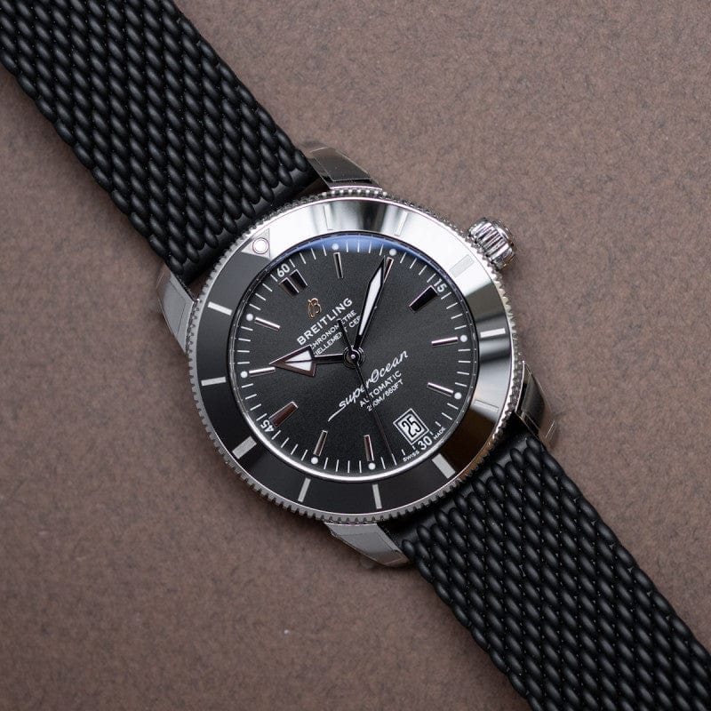 Breitling Superocean Heritage B20 Automatic 44 Black Dial Black Mesh Bracelet Watch for Men - AB2030121B1S1