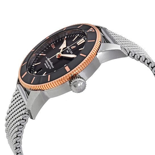 Breitling Superocean Heritage B20 Automatic 44 Black Dial Silver Mesh Bracelet Watch for Men - UB2030121B1A1