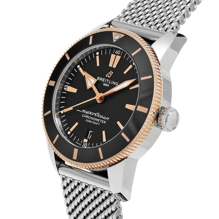 Breitling Superocean Heritage B20 Automatic 44 Black Dial Silver Mesh Bracelet Watch for Men - UB2030121B1A1