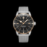 Breitling Superocean Heritage B20 Automatic 44 Black Dial Silver Mesh Bracelet Watch for Men - UB2030121B1A1
