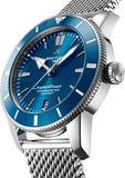 Breitling Superocean Heritage B20 Automatic 44 Blue Dial Silver Mesh Bracelet Watch for Men - AB2030161C1A1