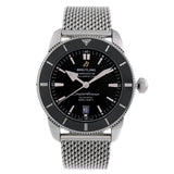 Breitling Superocean Heritage B20 Automatic 46 Black Dial Silver Mesh Bracelet Watch for Men - AB2020121B1A1