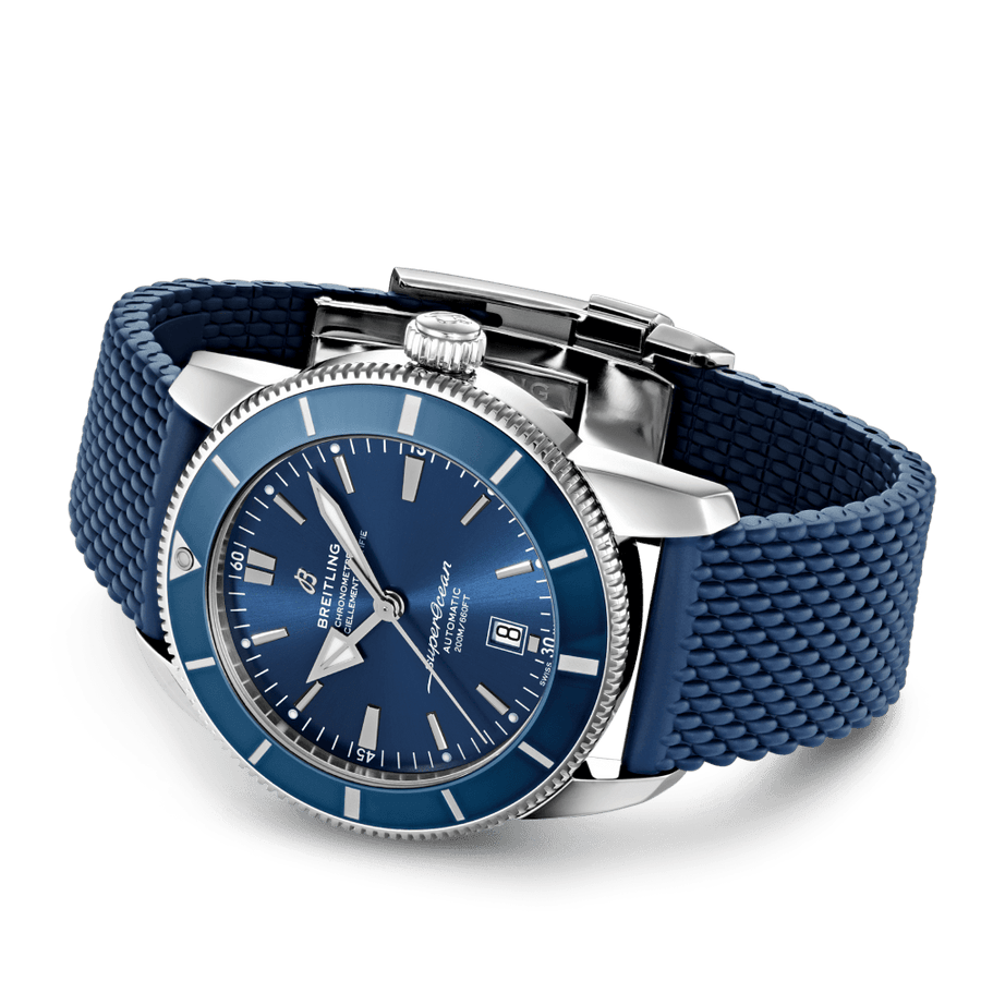 Breitling Superocean Heritage B20 Automatic 46 Blue Dial Blue Mesh Bracelet Watch for Men - AB2020161C1S1