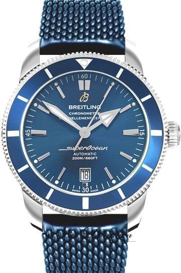 Breitling Superocean Heritage B20 Automatic 46 Blue Dial Blue Mesh Bracelet Watch for Men - AB2020161C1S1