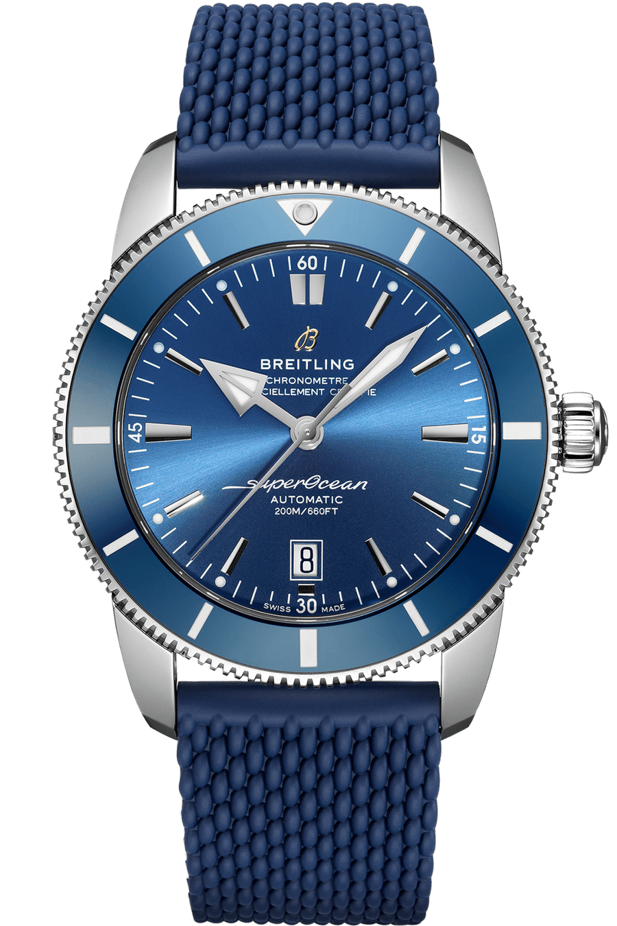 Breitling Superocean Heritage B20 Automatic 46 Blue Dial Blue Mesh Bracelet Watch for Men - AB2020161C1S1