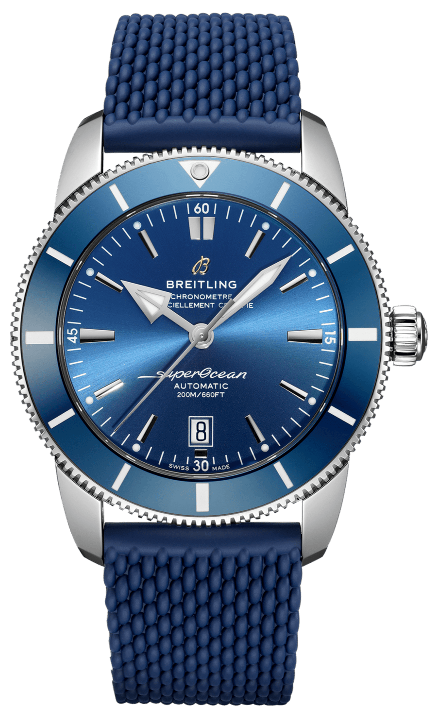 Breitling Superocean Heritage B20 Automatic 46 Blue Dial Blue Mesh Bracelet Watch for Men - AB2020161C1S1