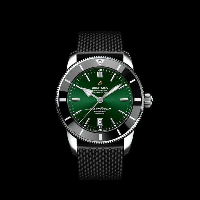 Breitling Superocean Heritage B20 Automatic 46 Green Dial Black Mesh Bracelet Watch for Men - AB2020121L1S1